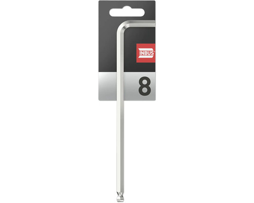 Tournevis coudé INBUS® 71567 (extra long) 8mm, avec tête sphérique — Made in Germany Clé Allen taille 8