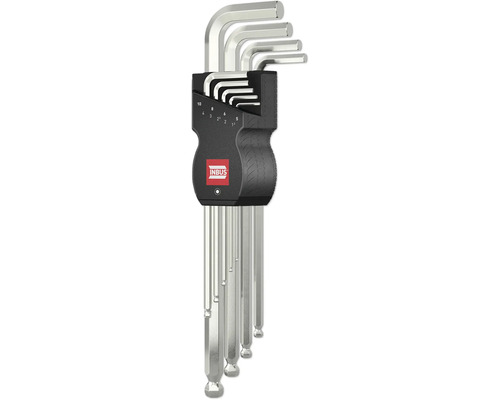 Jeu de clés 6 pans INBUS® 76893 (extra long) 1.5-10mm, avec GeckoTip et tête sphérique 9 pces-0