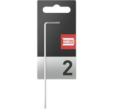 INBUS® 71482 Winkelschraubendreher (extra lang) 2mm, mit Kugelkopf — Made in Germany