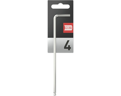 Tournevis coudé INBUS® 71512 (extra long) 4mm, avec tête sphérique — Made in Germany Clé Allen taille 4 avec tête sphérique