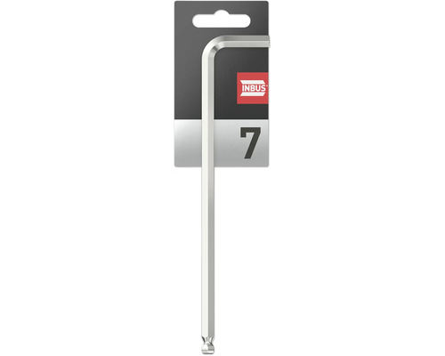 Tournevis coudé INBUS® 71550 (extra long) 7mm, avec tête sphérique — Made in Germany Clé Allen taille 7