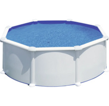 Piscine hors-sol avec paroi en acier et eau