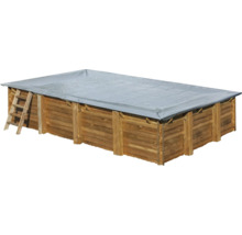 Holzpool mit Abdeckung und Leiter