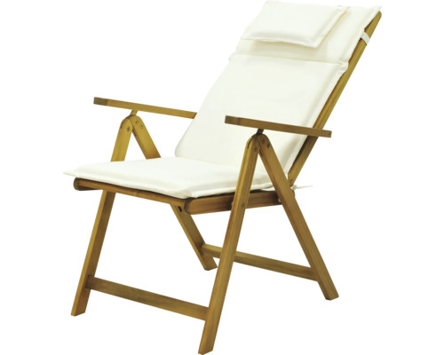 Gartensessel aus Holz mit Auflage