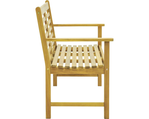 Banc de jardin en bois avec accoudoirs, vue latérale