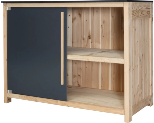 Gartenschrank/Outdoorküche Konsta Typ 603 Douglasie Eckmodul Tür links 120 x 58 x 92 cm HPL anthrazit