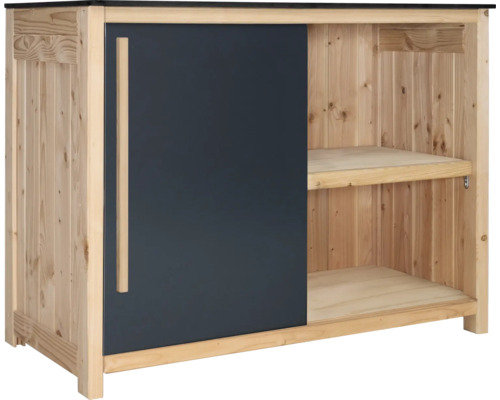 Gartenschrank/Outdoorküche Konsta Typ 603 Douglasie Eckmodul Tür links 120 x 58 x 92 cm HPL anthrazit