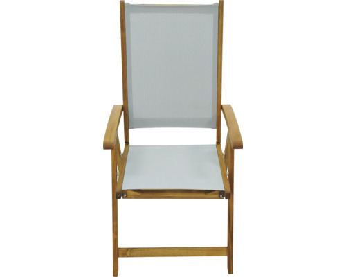 Chaise de jardin en bois avec accoudoirs et revêtement en tissu