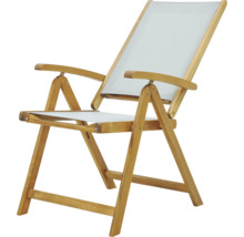 Gartenstuhl GARDEN PLACE Linda 2er Set braun, Gestell aus Akazie, Sitzbezug aus robustem Textilgewebe, Rückenlehne verstellbar