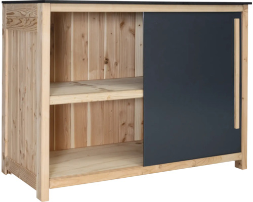 Gartenschrank/Outdoorküche Konsta Typ 603 Douglasie Eckmodul Tür rechts 120 x 58 x 92 cm HPL anthrazit