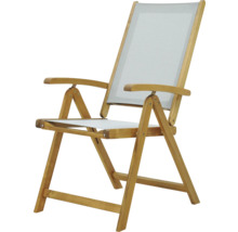 Gartenstuhl GARDEN PLACE Linda 2er Set braun, Gestell aus Akazie, Sitzbezug aus robustem Textilgewebe, Rückenlehne verstellbar