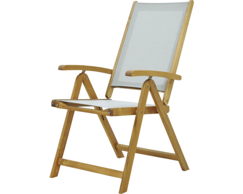 Fauteuil de jardin en bois avec revêtement en tissu