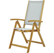Gartenstuhl GARDEN PLACE Linda 2er Set braun, Gestell aus Akazie, Sitzbezug aus robustem Textilgewebe, Rückenlehne verstellbar