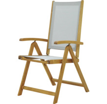 Holzklappstuhl mit Armlehnen und Textilbespannung