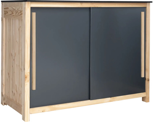 Gartenschrank/Outdoorküche Konsta Typ 603 Douglasie Sideboard Schiebetür 120 x 58 x 92 cm HPL anthrazit