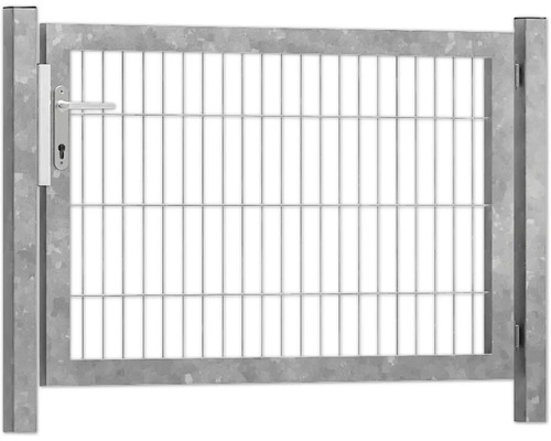 Portillon simple premium 125 x 80 cm 8/6/8 dormant 60x40 avec poteaux à sceller dans du béton galvanisé à chaud