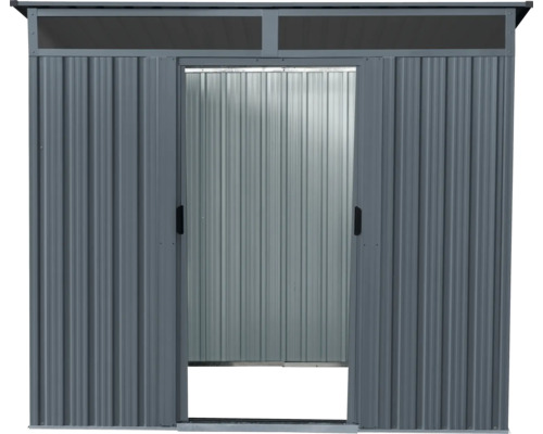 Gartenschuppen aus Metall mit Schiebetür