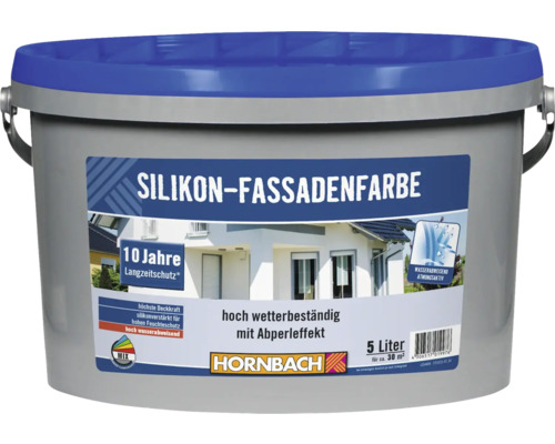 Peinture au silicone pour façade HORNBACH blanc 5 l l Seau de peinture de façade en silicone d''une capacité de 5 litres