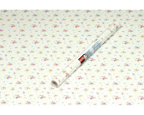 Dekorfolie mit Blumenmuster auf einer Rolle