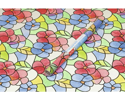 Rouleau de film transparent pour fenêtre avec motif floral