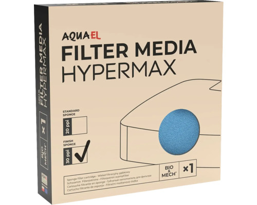 AquaEL masses filtrantes Hypermax, emballage avec mousse filtrante
