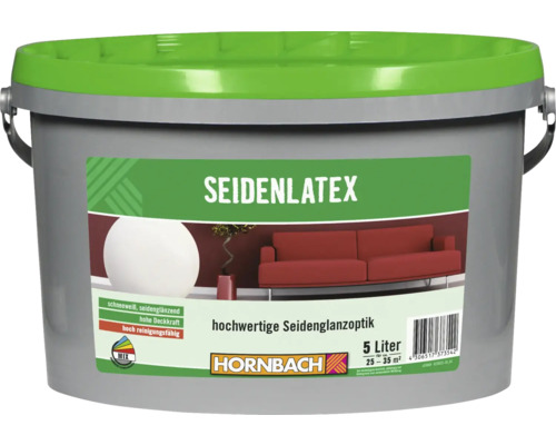 Seau de cinq litres de peinture latex satinée Hornbach