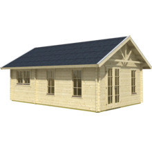 Maison de jardin en bois avec fenêtres et porte double