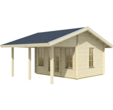 Abri de jardin en bois avec auvent et fenêtres