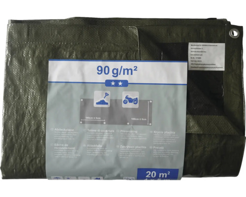 Bâche textile 90 g/m² vert/noir 4 x 5 m