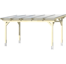 Carport en bois avec toit transparent