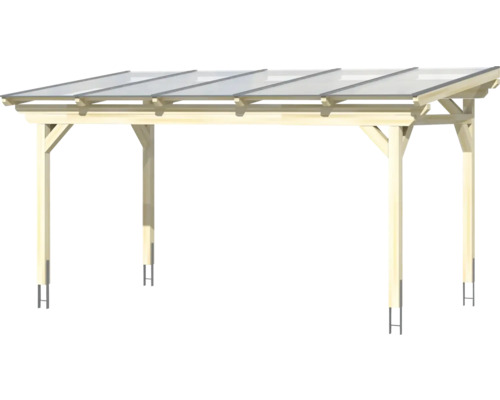Carport en bois avec toit transparent