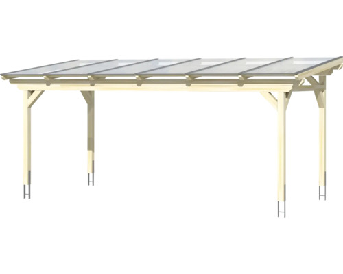 Abri de voiture en bois avec toit transparent