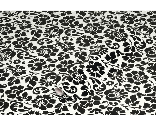 Rouleau de papier peint à motif floral noir