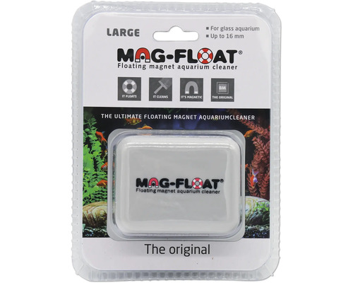 Nettoyeur de vitres Mag-Float aimant à algues Large aimant à algues pour aquarium flottant env. 8,5 x 6,5 x 5,5 cm épaisseur de verre jusqu'à 16 mm