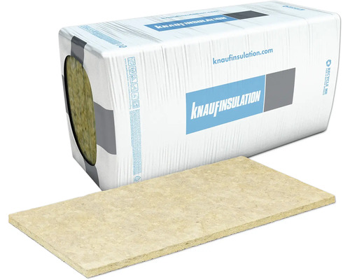 Plaque d'isolation phonique Knauf Insulation TPT conductivité thermique 035 pour types de chapes avec capacité de charge jusqu'à 10 kPa 1200 x 625 x 12 mm