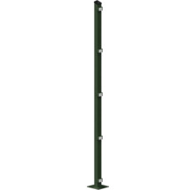 Poteau avec plaque de sol 60x40x1680 mm pour clôture 163 cm de hauteur RAL 6005 vert mousse