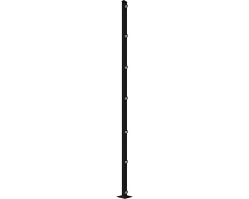 Poteau avec plaque de sol 60x40x2480 mm pour clôture 243 cm de hauteur RAL 7016 anthracite Poteau avec plaque de sol 60x40x2480 mm pour clôture 243 cm de hauteur RAL 7016 anthracite