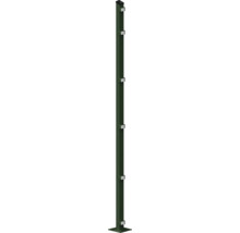 Poteau avec plaque de sol 60x40x1880 mm pour clôture 183 cm de hauteur RAL 6005 vert mousse