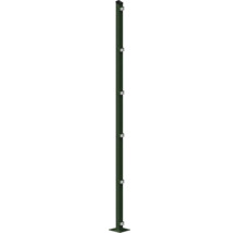 Poteau avec plaque de sol 60x40x2080 mm pour clôture 203 cm de hauteur RAL 6005 vert mousse
