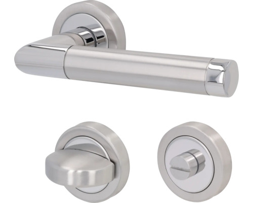 Türdrückergarnitur mit Drehknauf und Rosetten aus Metall