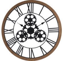 Horloge murale décorative avec motif d''engrenages et chiffres romains