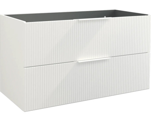 Meuble sous-vasque Jungborn QUATTRO couleur de façade blanc mat 100 x 55 x 46 cm 55699