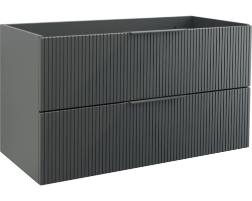 Meuble sous-vasque Jungborn QUATTRO couleur de façade noir mat mat 100 x 55 x 46 cm 55700