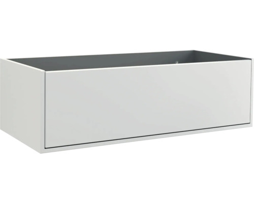 Meuble sous vasque Jungborn NOVE lxhxp 100 x 30 x 46 cm couleur de façade gris mat 55771 Tiroir de meuble de salle de bains blanc