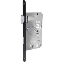 Serrure à encastrer pour porte de WC et de salles de bains gauche dimension de broche 55 mm distance 78 mm têtière noir