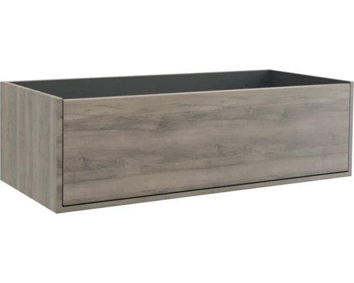 Meuble sous vasque Jungborn NOVE lxhxp 100 x 30 x 46 cm couleur de façade noyer mat 55773 Meuble sous-vasque aspect bois pour salle de bains