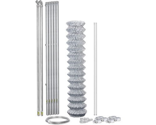 Kompletter Maschendrahtzaunbausatz mit Pfosten, Draht und Zubehör