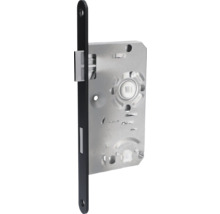 Serrure à encastrer pour porte de WC et de salles de bains droite dimension de broche 55 mm distance 78 mm têtière noir