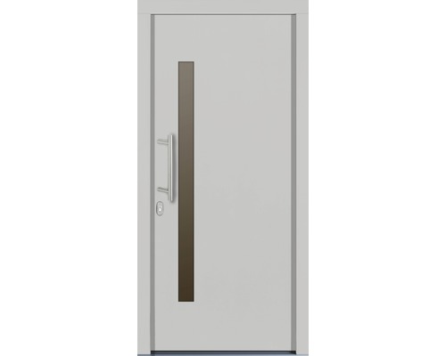 Porte d''entrée moderne avec insert en verre et poignée