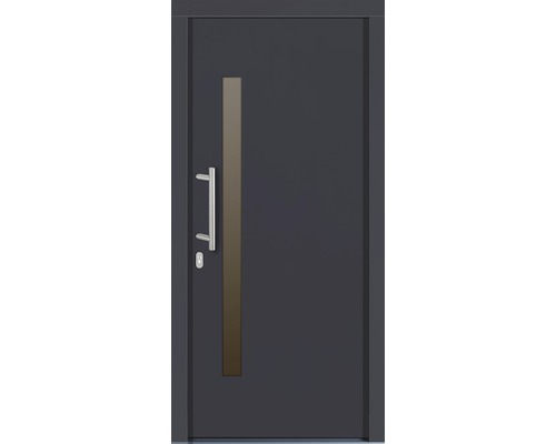 Moderne Haustür mit Griff und Glaseinsatz